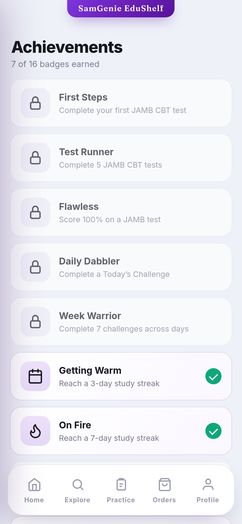 Achievements and rewards