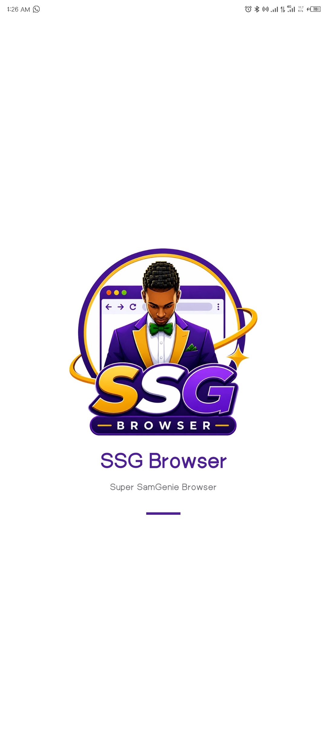 SSG Browser splash screen